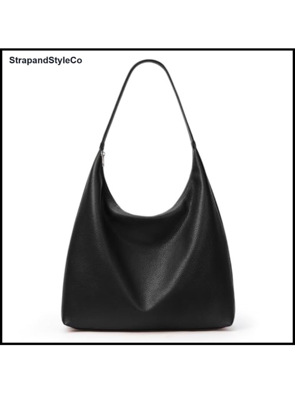 Slouchy Vegan Leather Crescent Hobo Tote Bag Zip Large Capacity Casual Work